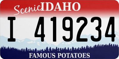 ID license plate I419234