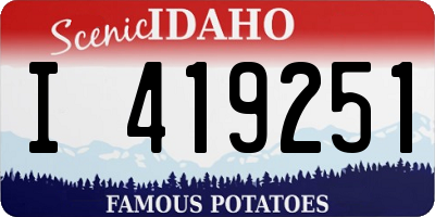 ID license plate I419251