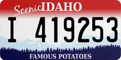 ID license plate I419253