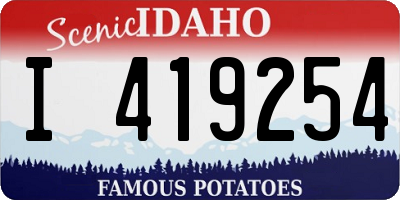 ID license plate I419254