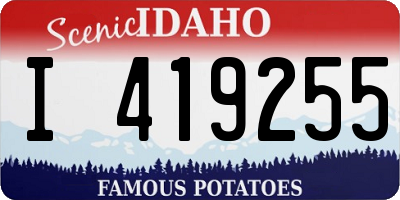 ID license plate I419255