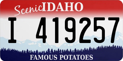 ID license plate I419257