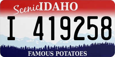 ID license plate I419258