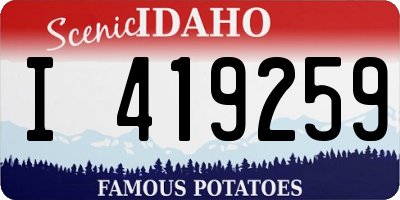 ID license plate I419259