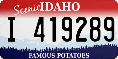 ID license plate I419289