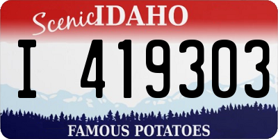ID license plate I419303