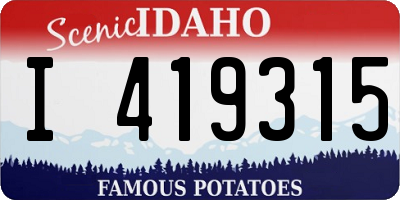 ID license plate I419315
