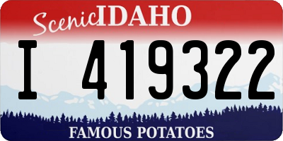 ID license plate I419322