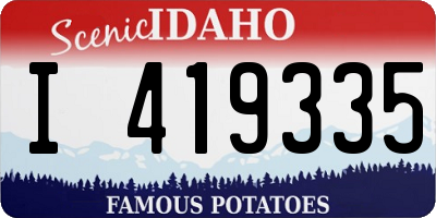 ID license plate I419335