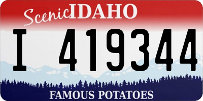 ID license plate I419344
