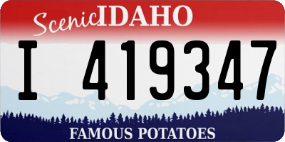 ID license plate I419347