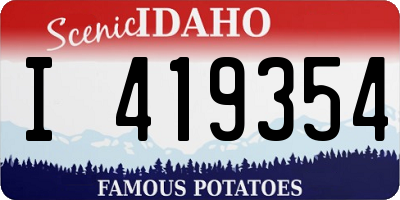 ID license plate I419354
