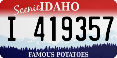 ID license plate I419357