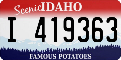 ID license plate I419363