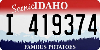 ID license plate I419374