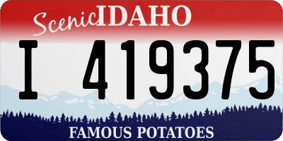 ID license plate I419375