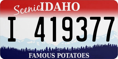 ID license plate I419377