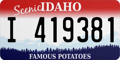 ID license plate I419381