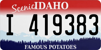 ID license plate I419383