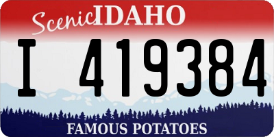 ID license plate I419384