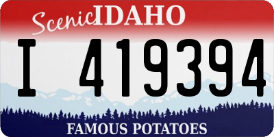 ID license plate I419394
