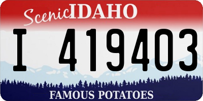 ID license plate I419403