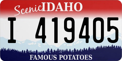 ID license plate I419405