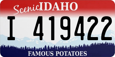 ID license plate I419422