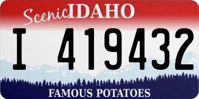 ID license plate I419432