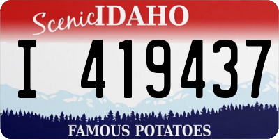 ID license plate I419437