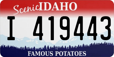 ID license plate I419443