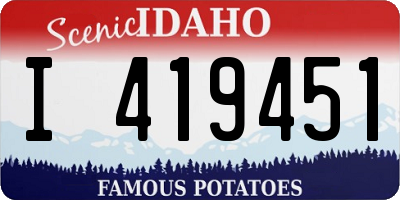 ID license plate I419451