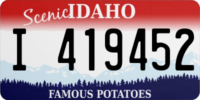 ID license plate I419452