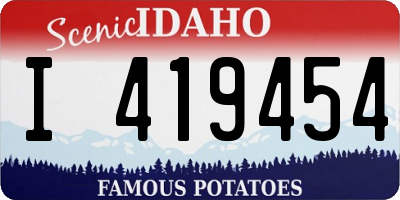 ID license plate I419454