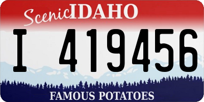 ID license plate I419456