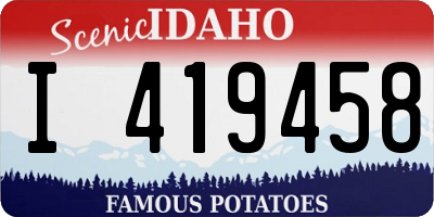 ID license plate I419458