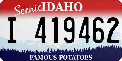 ID license plate I419462