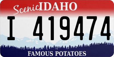 ID license plate I419474