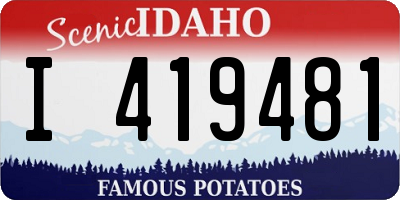 ID license plate I419481