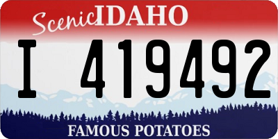 ID license plate I419492
