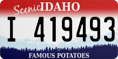 ID license plate I419493