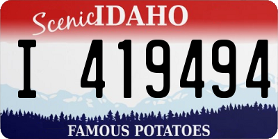 ID license plate I419494