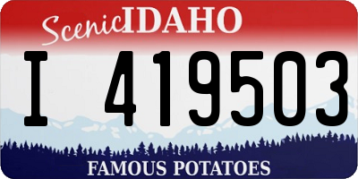 ID license plate I419503