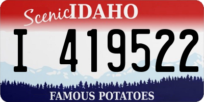 ID license plate I419522