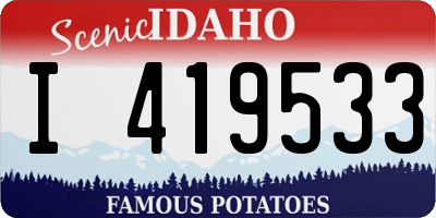 ID license plate I419533