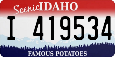 ID license plate I419534