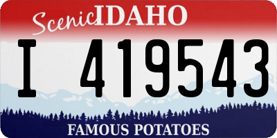 ID license plate I419543