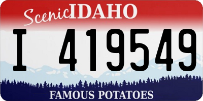 ID license plate I419549