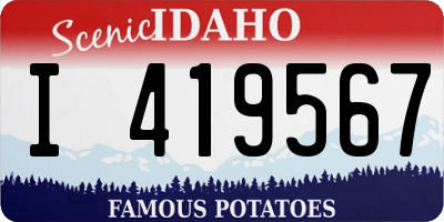 ID license plate I419567