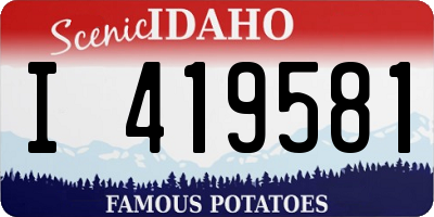 ID license plate I419581